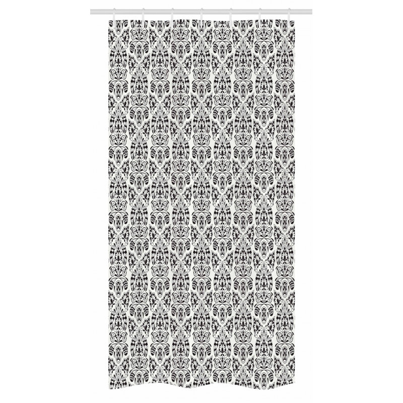 Damask Shower Curtain with Hooks Included, 36" W x 72" L