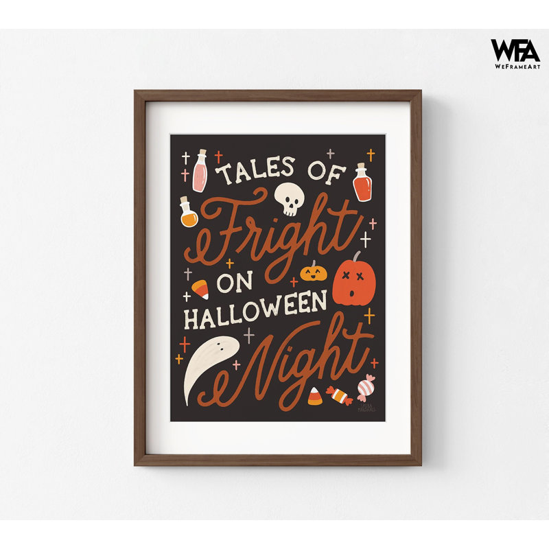 Affiche orange orange, idée de décor classique d'Halloween, citations d'Halloween, art mural pour chambre d'enfant, idée de décor pour l'entrée d'automne