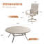 Ensemble de salle à manger rond pour patio 8 personnes avec table de 152 cm et 8 chaises pivotantes en textilène-873155210