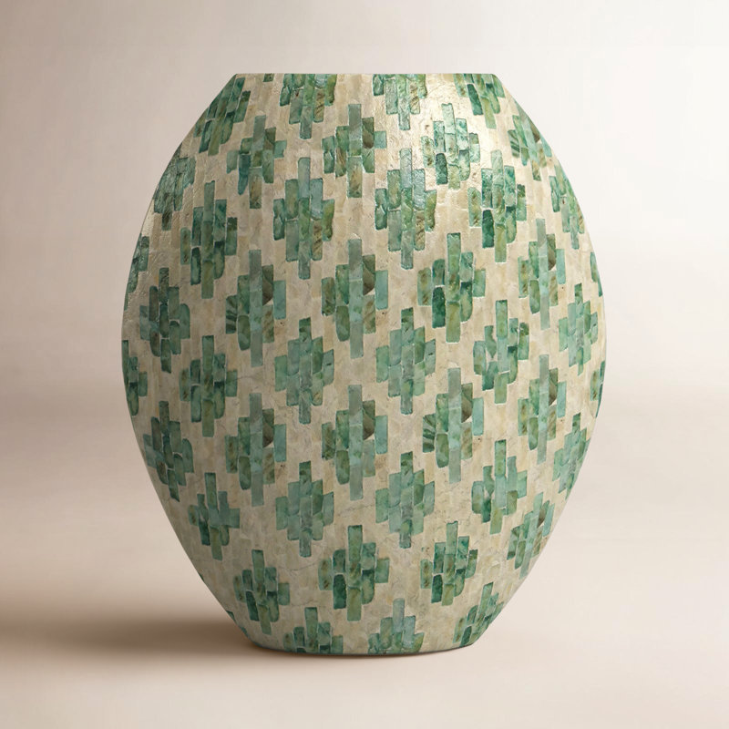 Vase de table en résine Raza, H 13,8 po x l 5,9 po x P 12,6 po