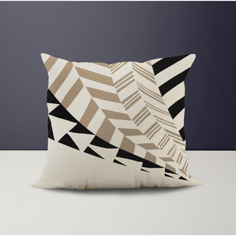Jeté carré intérieur / extérieur en polyester Ikom, Beige, L 15 po x H 15 po