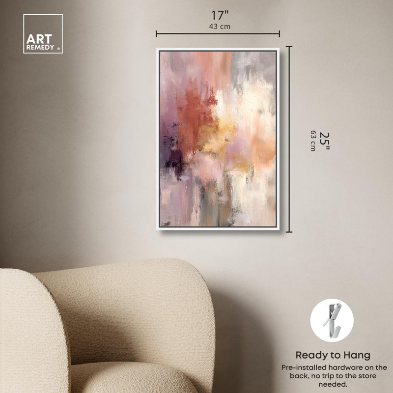 "Hazy Sunset I", reproduction d'art sur toile par Art Remedy, cadre blanc, 16 x 24, H 25 po x l 17 po, Cadre blanc