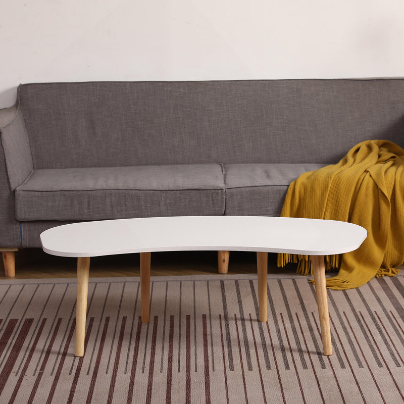 Table basse en forme de noix avec pieds en bois massif, 35 X 21 pouces, H 14,17 po x L 43,31 po x l 20,87 po
