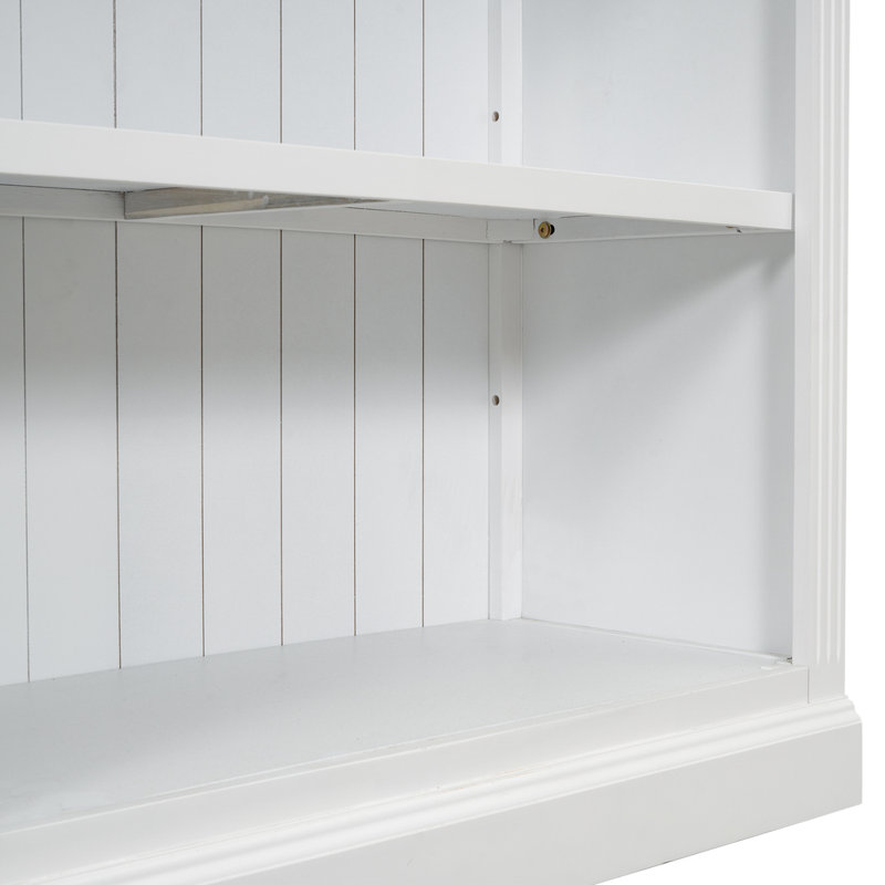 83.4" Tall Wood Bookcase With Light Strip, White, 83.4"H x 35.83"W x 15.35"D
