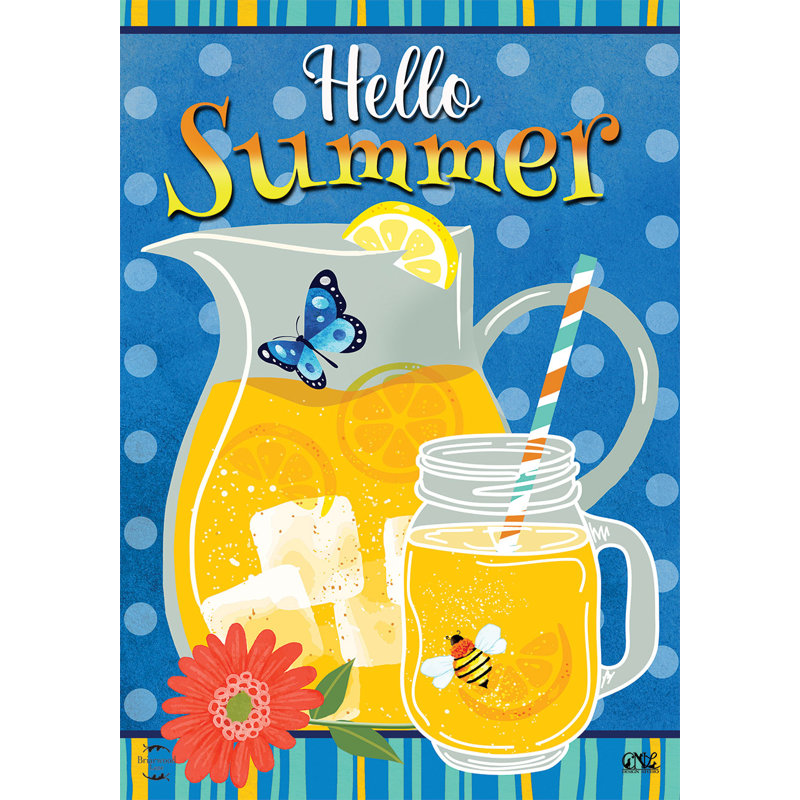 Hello Summer Lemonade House Flag