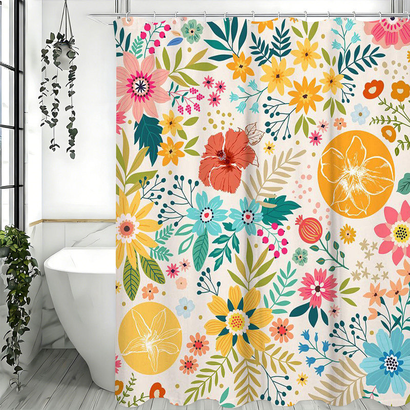 Shower Curtains with Hooks Included