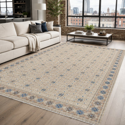 Oriental Cotton and Chenille Flatweave Area Rug