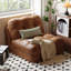 Canapé-lit en cuir brun moderne avec coussins 29,53 po-1242320527