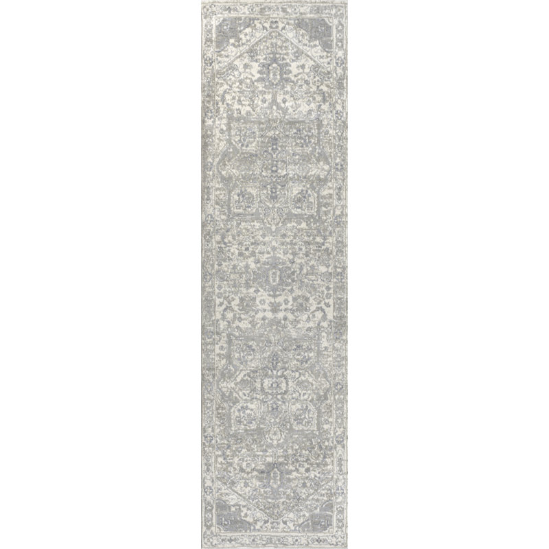 Tapis crème / gris clair Lilith, Tapis de couloir 2 pi 2 po x 8 pi