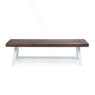Dining Bench With Rustic Metal Frame