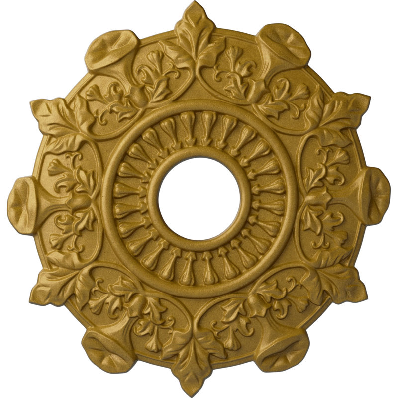 Médaillon de plafond H 17,5 po x l 17,5 po Preston, Or du Pharaon