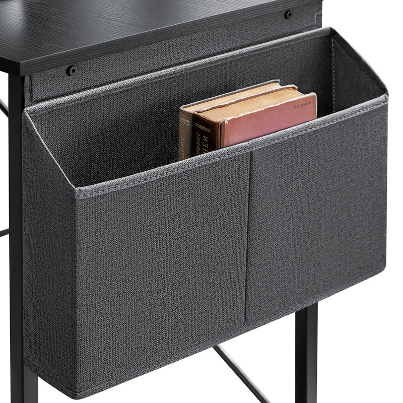 Ensemble de bureau: bureau en L et classeur mobile à 5 tiroirs, Black