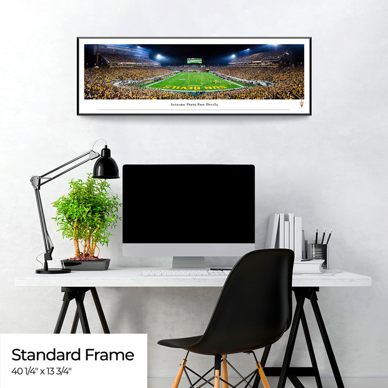 Impression panoramique Arizona State Football, H 13,75 po x l 40,25 po x P 1,125 po, Cadre noir