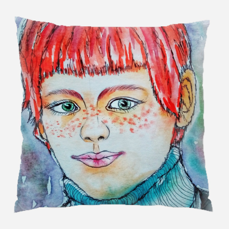 Coussin Wethington Portrait, Micro suède, Intérieur