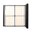 Lit moderne très grand, revêtement à boutons, base à profil bas, lattes en fer, noir, pieds en bois franc stable, revêtement contemporain, plateforme de matelas,-1227959872