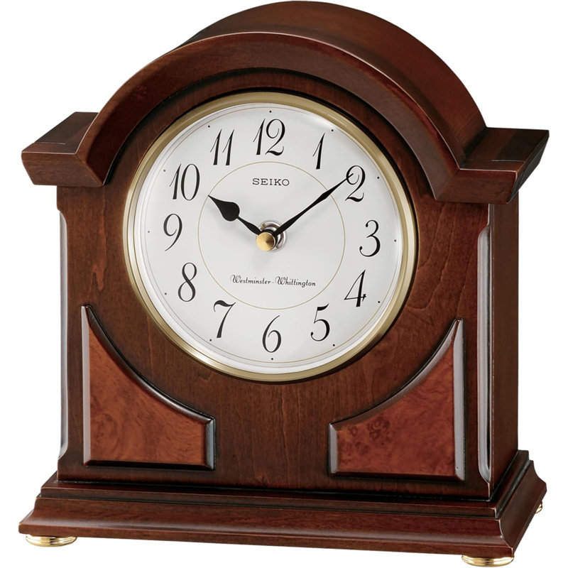 Seiko Sayo Brown Wooden Quartz Chime Mantel Clock