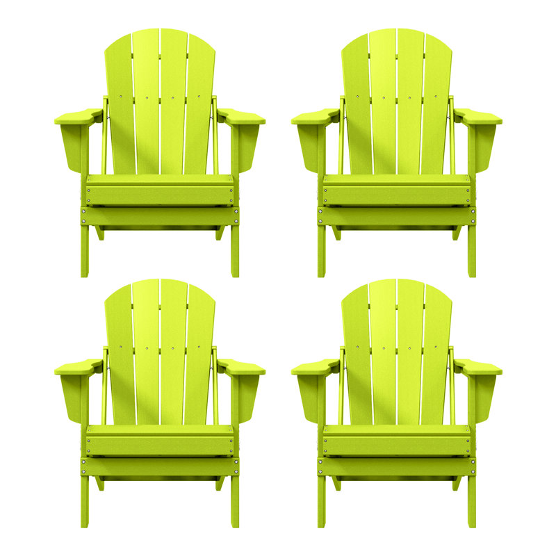 Laguna HDPE Folding Adirondack Chair, Lime
