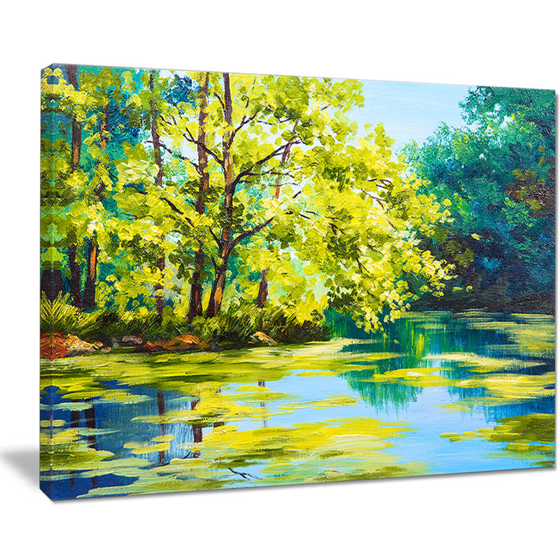 «Blue Lake Under Green Tree», impression sur toile tendue, H 30 po x l 40 po x P 1 po