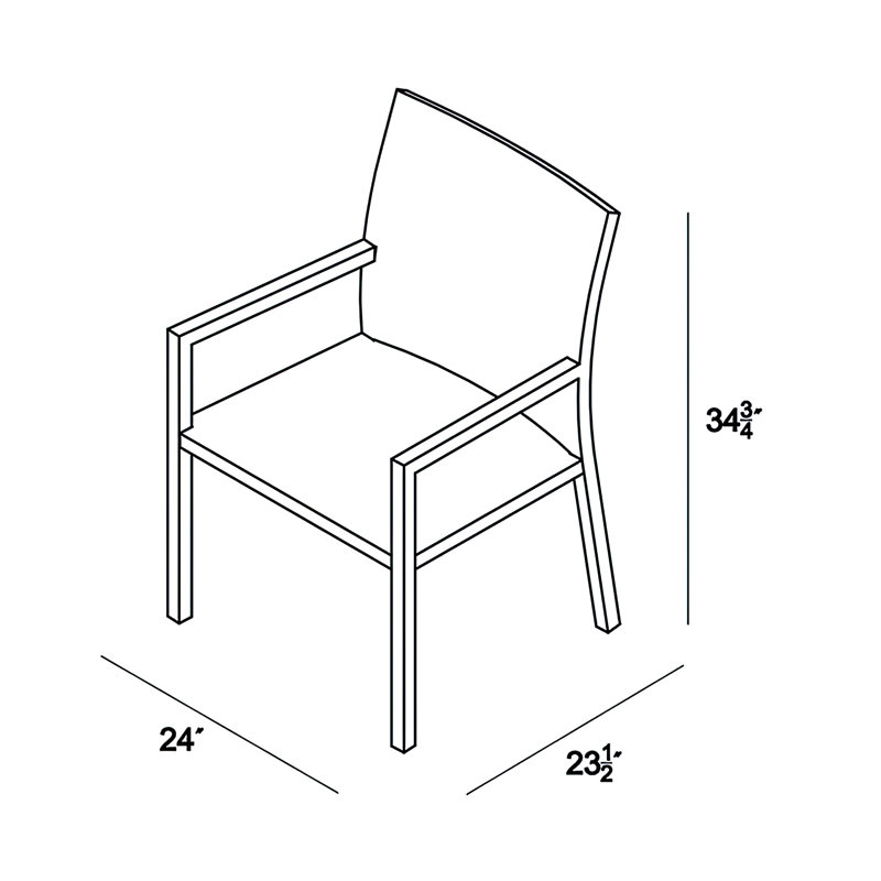 Dune Outdoor Dining Armchair, Cast Lagoon Sunbrella® Plainweave