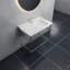 Gloss White Fireclay Rectangular Console Bathroom Sink with Overflow-119117376-49500060