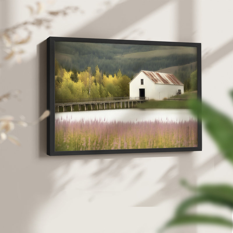 Paysage, série XLII, impression encadrée, H 22 po x l 28 po, Noir, noir, noir, noir