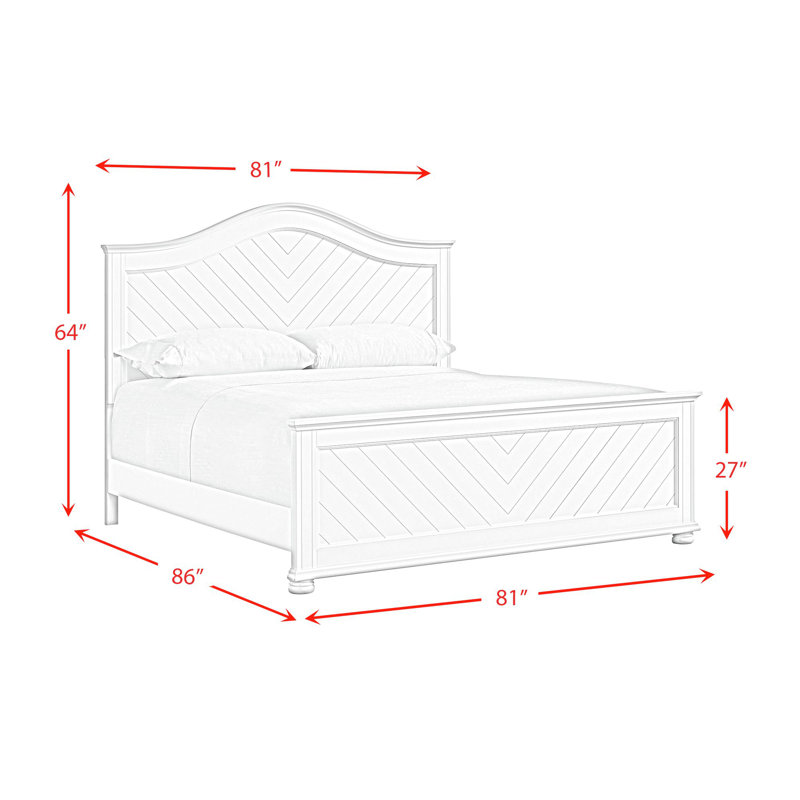 Luro King 5PC Bedroom Set In White, King, 5 Pcs: Bed, Dresser, Chest, 2 Nightstands