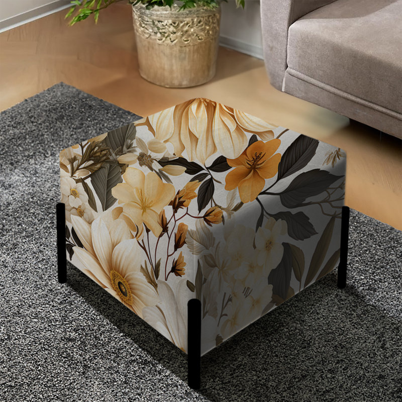 Rustic Floral Warmth Brilliance - Repose-pieds carré floral