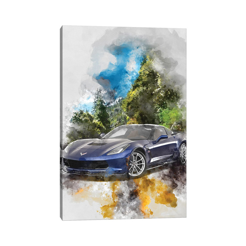 Chevrolet Corvette by Gab Fernando - Wrapped Canvas Print, 20.32 cm H x 30.48 cm W