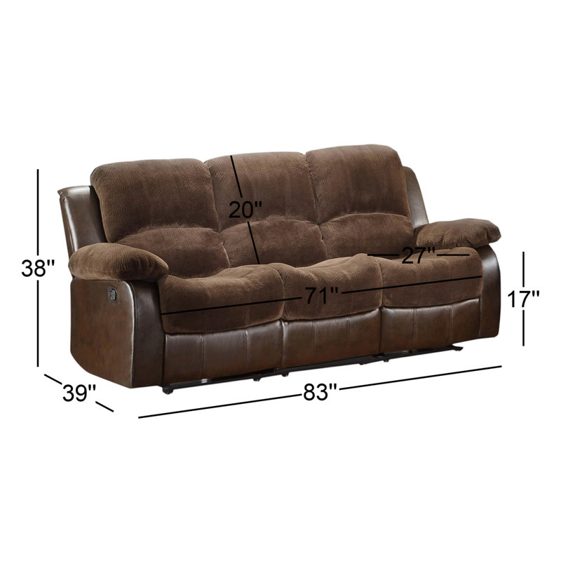 Welling Upholstered 83'' Reclining Sofa