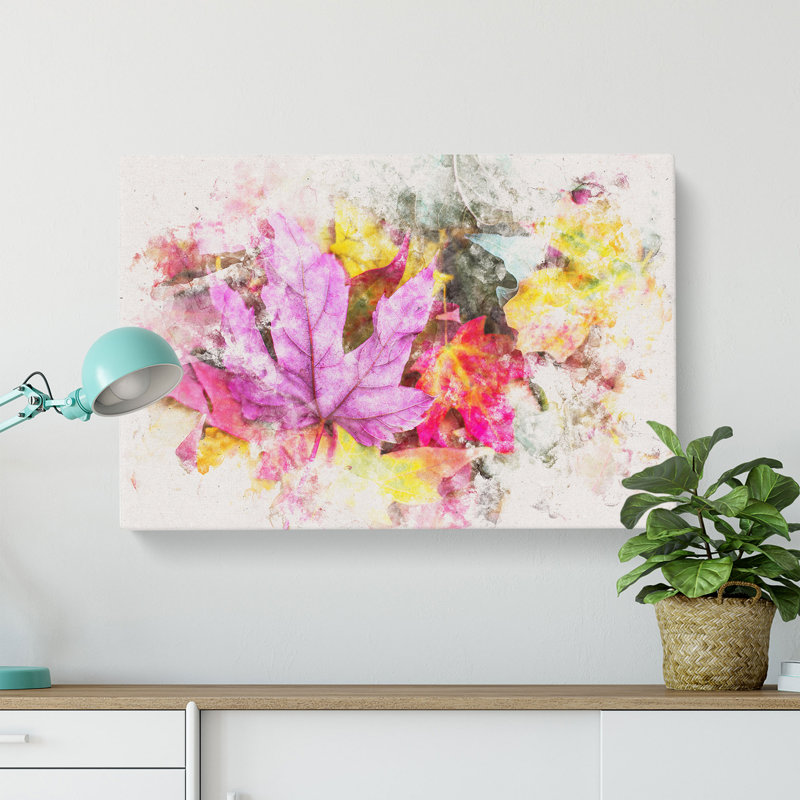 Colourful Autumn Leaves - Wrapped Canvas Print, 50cm H x 76cm W x 3cm D