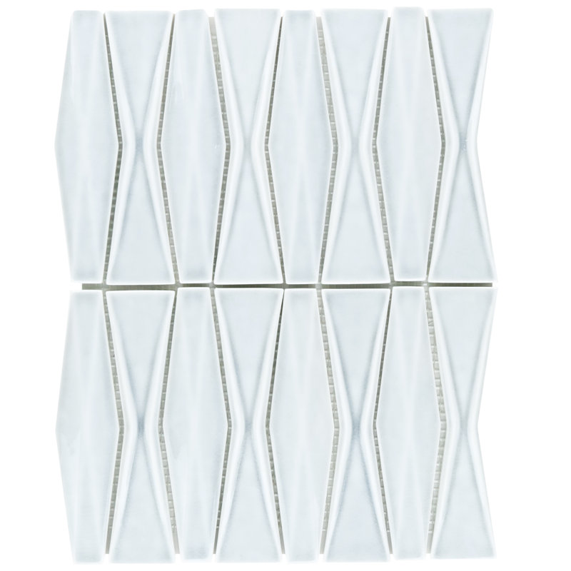 Carreau de mosaïque en verre 13 po x 16 po Divine Harlequin (1,39 pieds carrés / feuille), Bleu clair