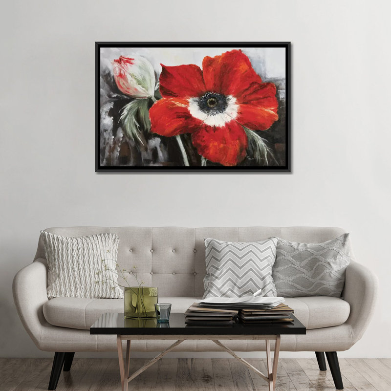 «Poppy in Full Bloom» par Rian Withaar - Estampe numérique sur toile tendue avec châssis, H 18 po x l 26 po x P 1,5 po