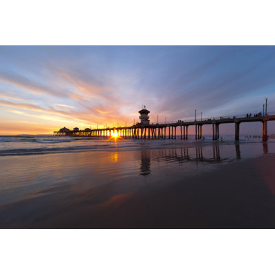 Huntington Beach Sunset - Wrapped Canvas Print