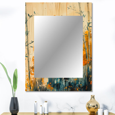 Portrait de panda en bambou paysage III - miroir mural décoratif Panda, miroir blanc, impression d'art en métal