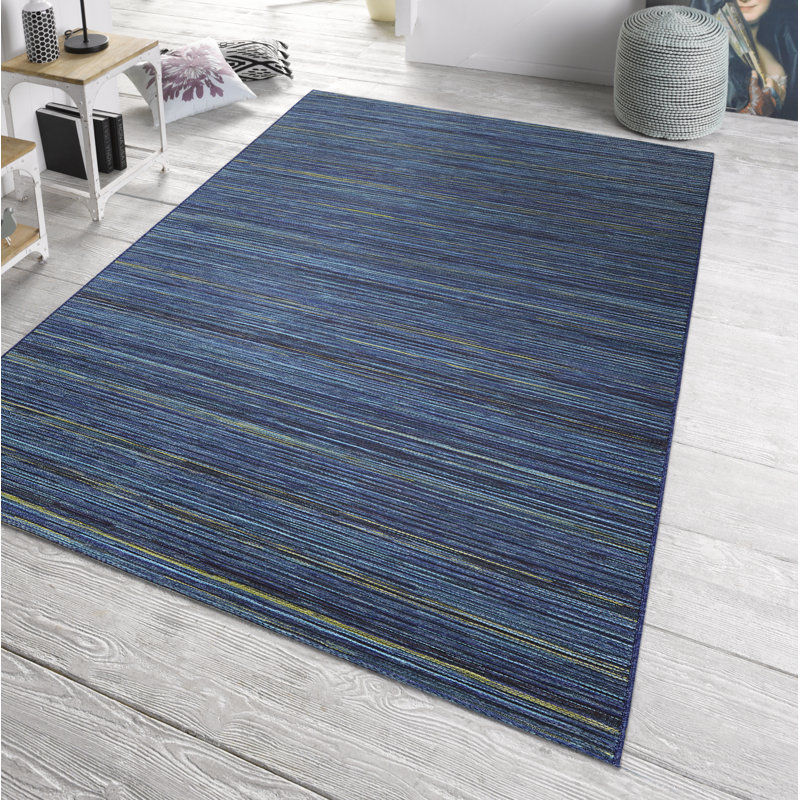Lotus Flatweave Blue Rug, Rectangular 200 x 290cm