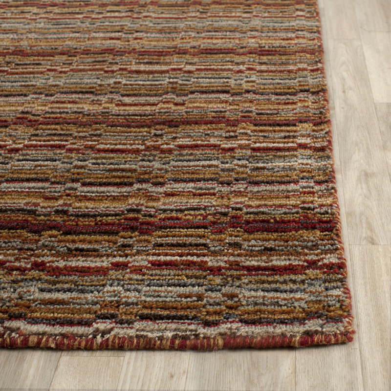 Tapis rayé en laine fait à la main Hofmeister, Rectangle 6 pi x 9 pi