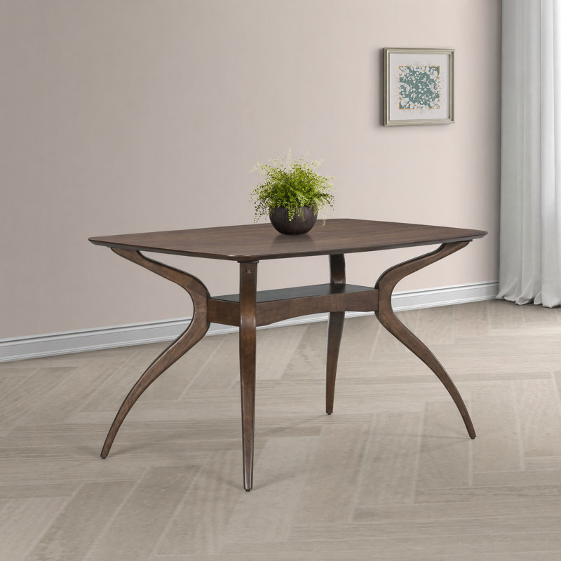 Aria Sculpted Wood Dining Table, Walnut