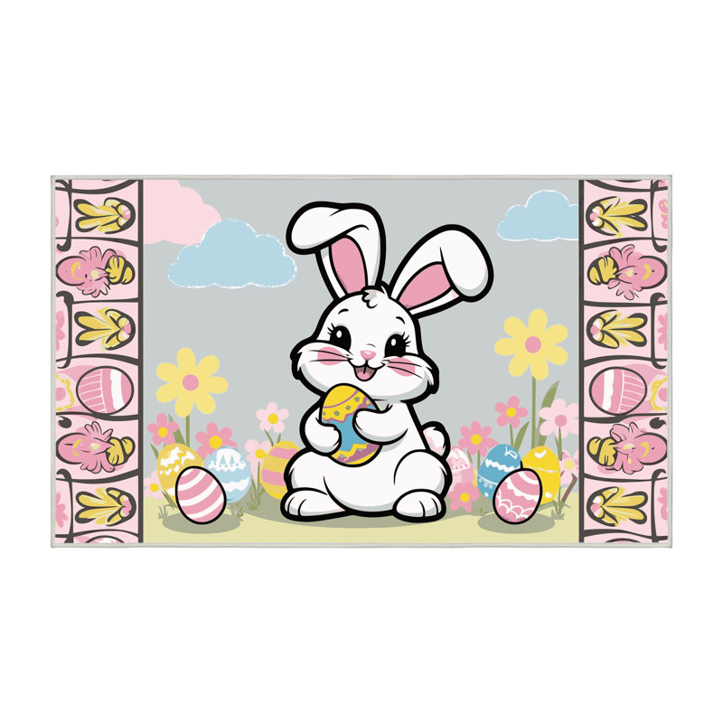 The Holiday Aisle® Easter Spring Holiday Rug, Rectangle 2' x 3'