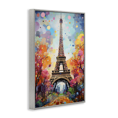 Eiffel Tower with Colorful Trees Framed Giclee, design by Creative Studio