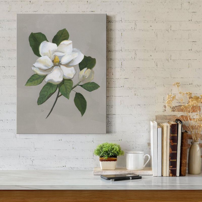 «Botanical Magnolia» par Nan, reproduction d'art sur toile tendue, H 12 po x l 8 po x P 1 po