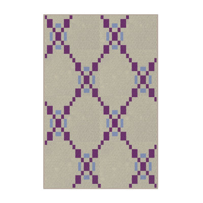 Tapis brun clair/violet tissé à la machine