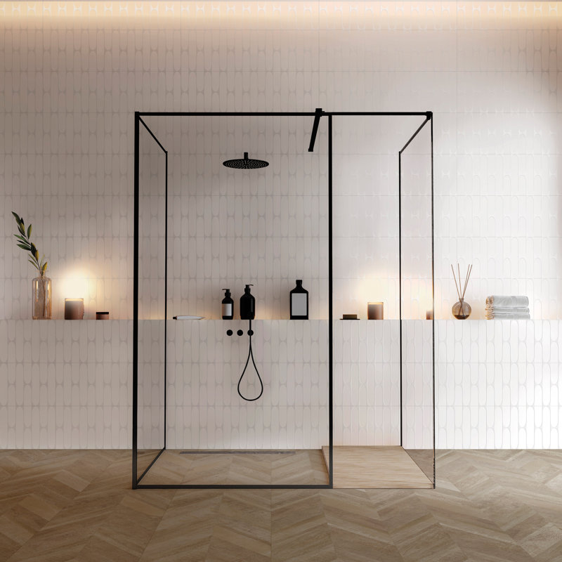 Rado 12" x 40" Fishscale 3D Porcelain Tile, White