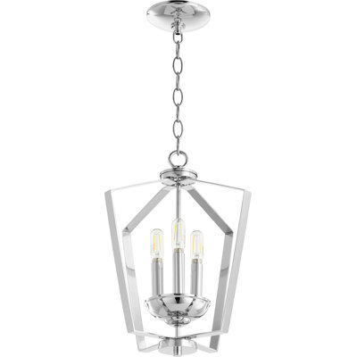 Luminaire suspendu géométrique 3 lumières lanterne Derrico