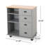 Rolling Kitchen Island Bar Cart, Drawers Shelves, Wheels, Brown, Grey-121481521