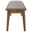 Banc de salle à manger en noyer naturel avec tissu d'ameublement gris d'inspiration Mid-Century
