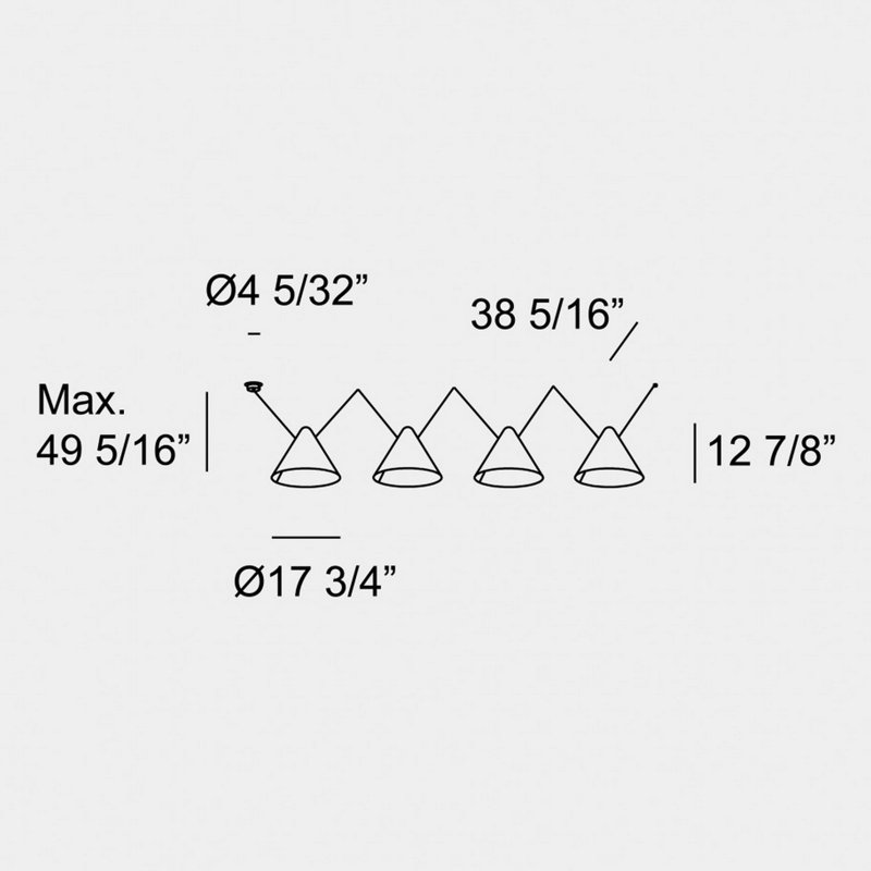 Super Attic 4 - Light Pendant, 49.31" H x 157.5" W x 17.75" D