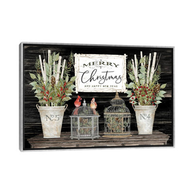 Floral Merry Christmas par Cindy Jacobs-impression d’art graphique
