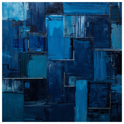 Blue Abstract Geometric Wall Tapestry - Geometric Wall Decor