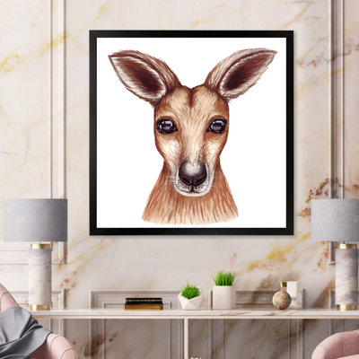 " Portrait Of A Kangeroo " Painting Print