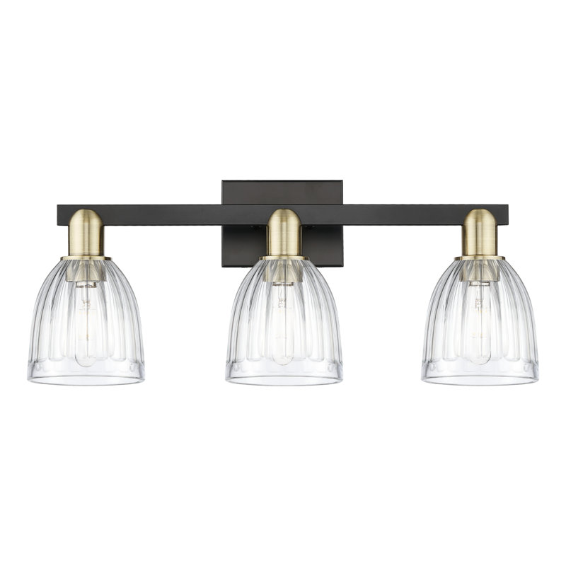 Arcadia - Cozine - Éclairage pour meuble-lavabo de salle de bain 3 lumières, Laiton antique noir